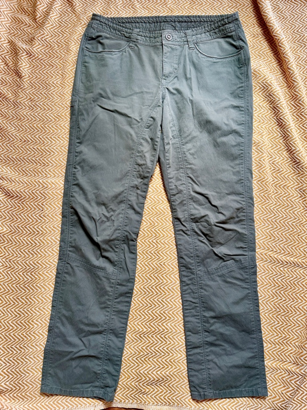 Women’s Kuhl Hiking Pants Olive Green Grey 10 Regular Drawstring